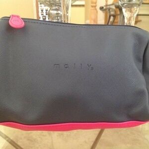 Mally Beauty Gray & Hot Pink Zippered Cosmetics Bag - BRAND NEW